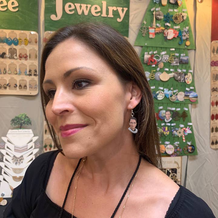 Green Tree Jewelry - Wholesale Dangle Earrings - Ruth Bader Ginsburg (RBG) Earrings