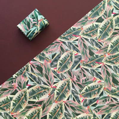 Green Leaf Gift Wrap for wholesale by Ferme à Papier
