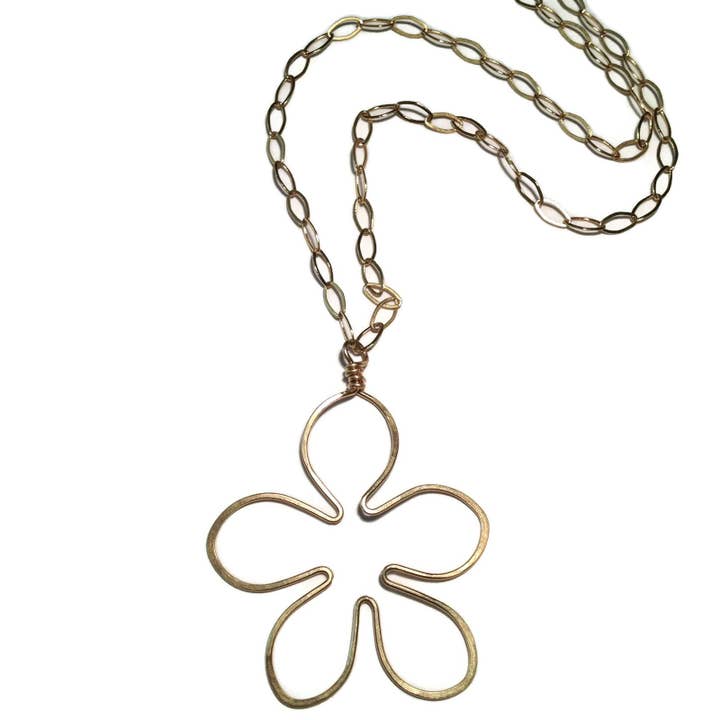 Flower Necklace - Gold for wholesale by Beth Jewelry
