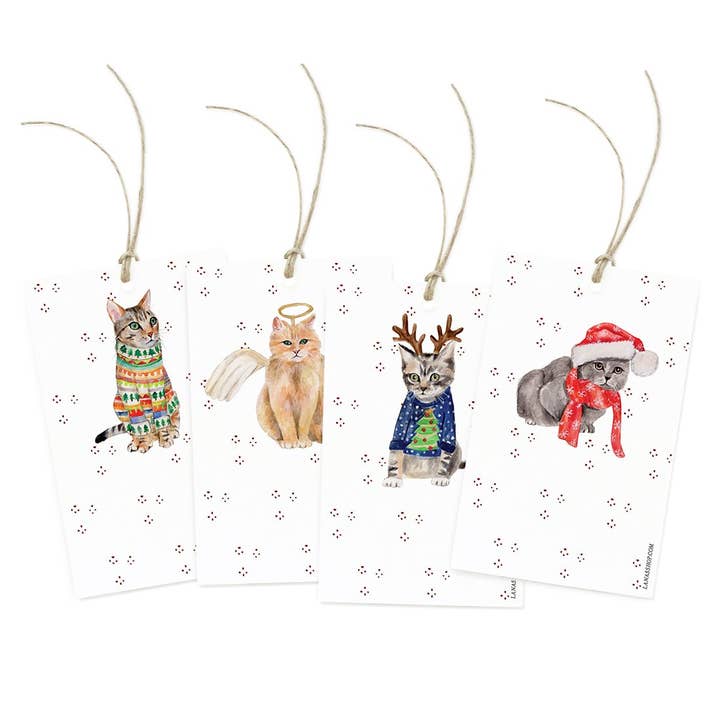 Christmas Cat Variety Gift Tag - Box Set for wholesale by Lana's Shop