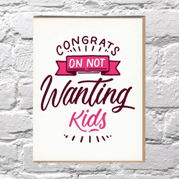 Felicidades por no querer niños para venta al por mayor de Bench Pressed