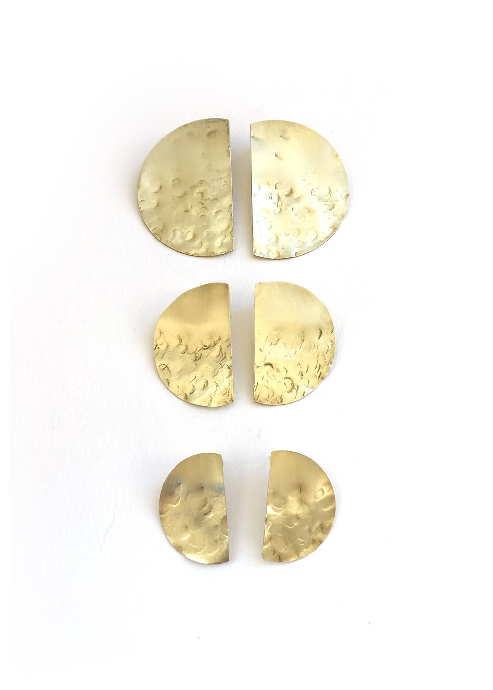 LUNASOL - Wholesale Stud/Post Earrings - Textured Brass Earrings // Lunar Post Earring - SMALL1