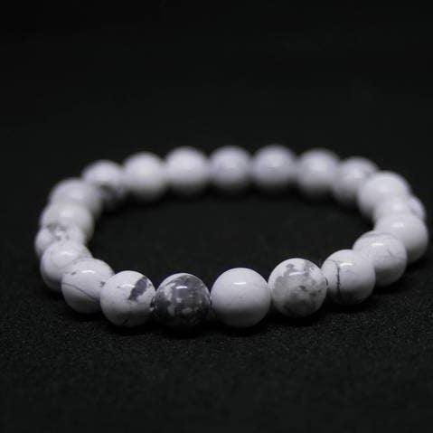 Cordon élastique blanc - Bracelet en pierre de guérison à quartz pour la vente par Foxfire Stones