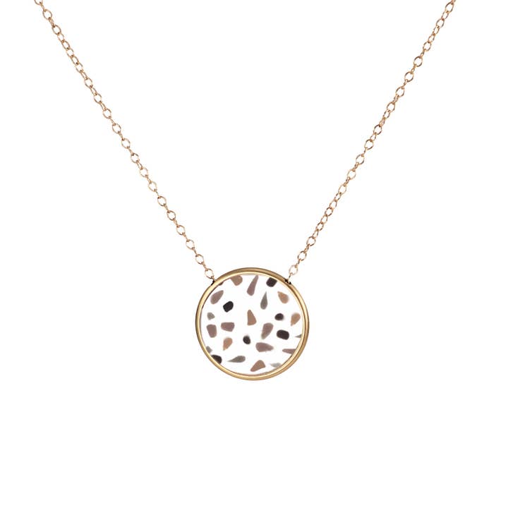 32" Terrazzo Terra Coin Neck for wholesale by Marionwild Jewelry