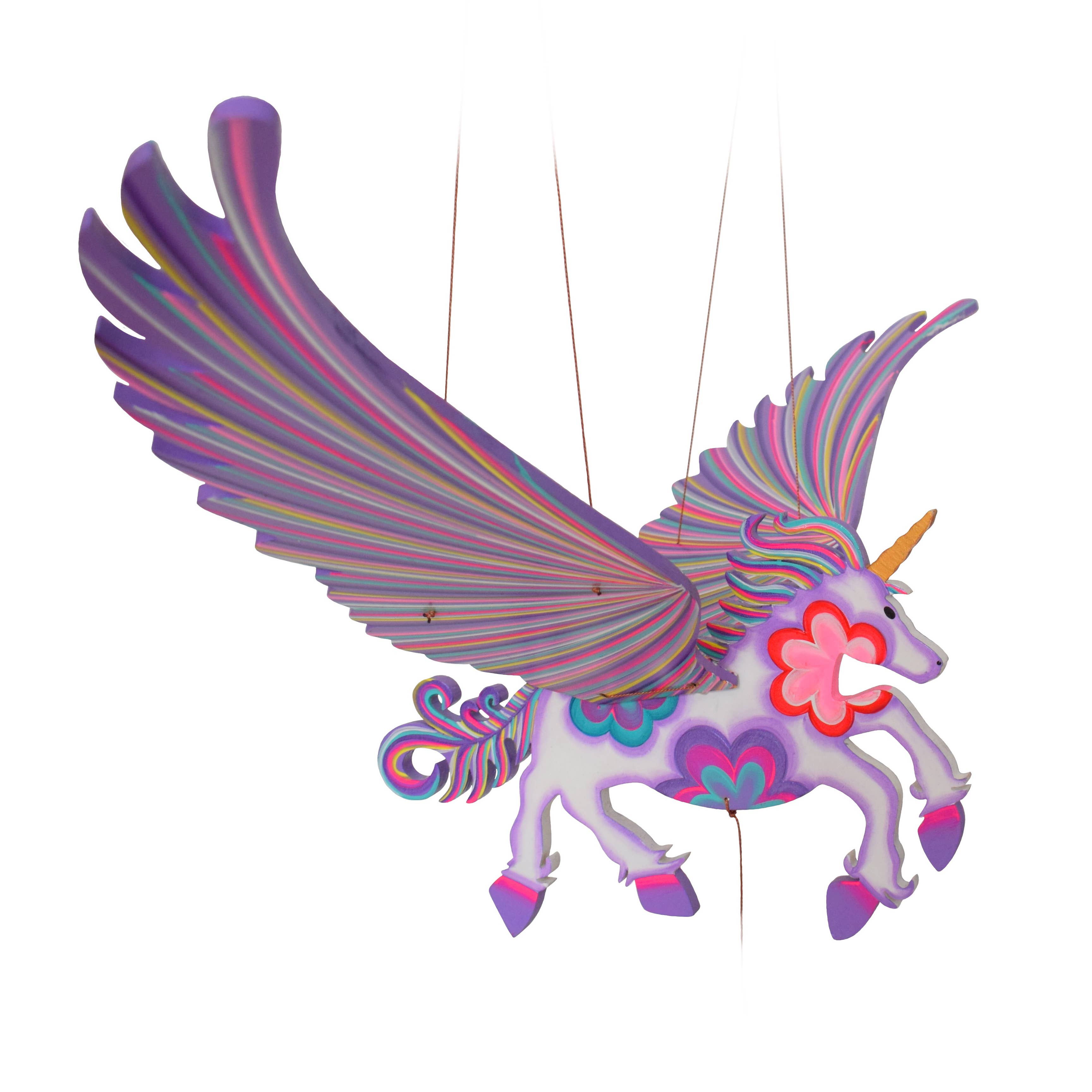 Tulia's Artisan Gallery - Wholesale Mobile - 32" Unicorn Alicorn Flying Mobile2
