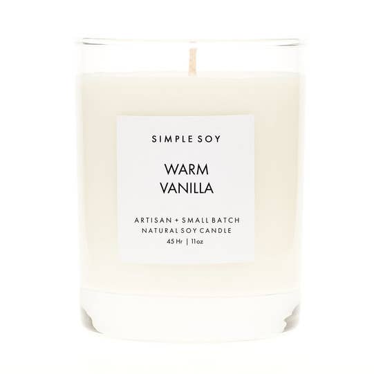Vela de soja natural de vainilla cálida en cristal de roca para venta al por mayor de Simple Soy Candle Co