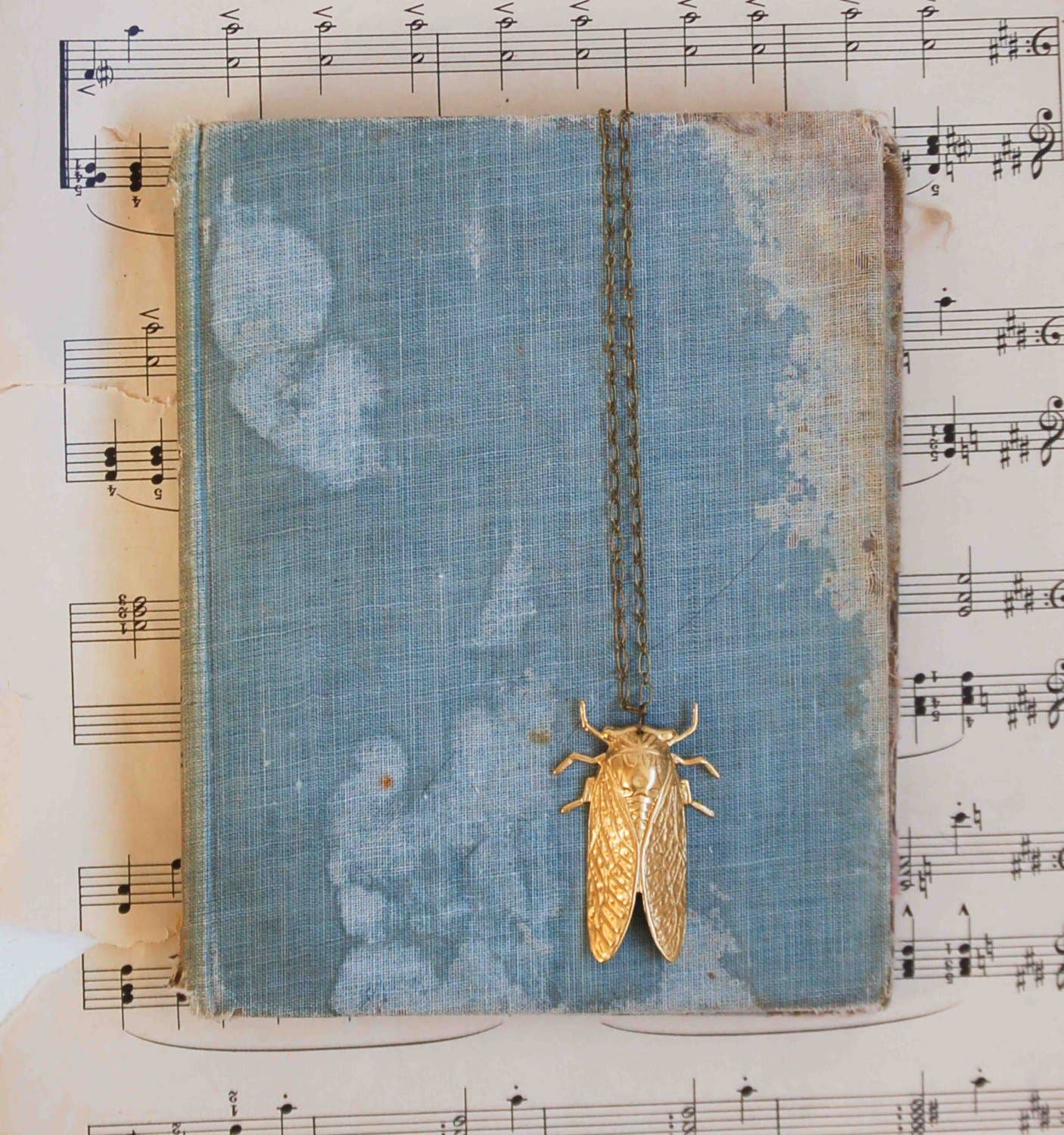 Red Truck Designs - Wholesale Pendant/Charm Necklace - Cicada Pendant Big Gold Beetle Necklace Summer Bug 24 inches1