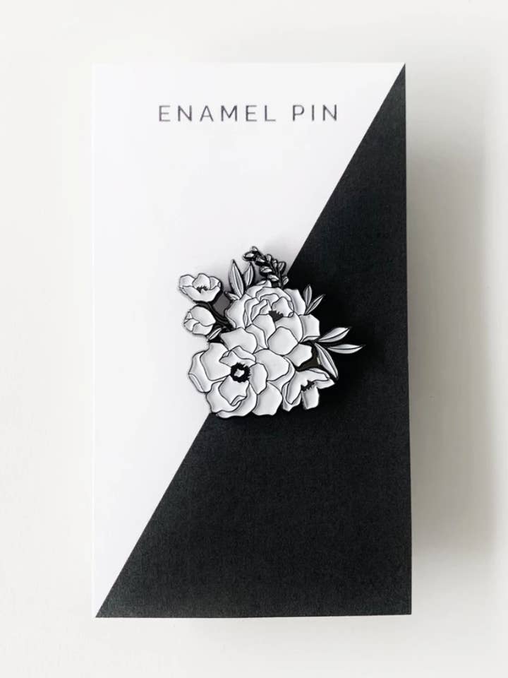 Flower Enamel Pin for wholesale by Alli K Design