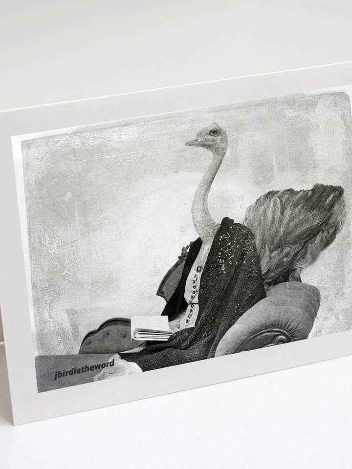 Bird Ostrich Lover, Great Gatsby Card, Downton Abby for wholesale by The Wild Oddisorium