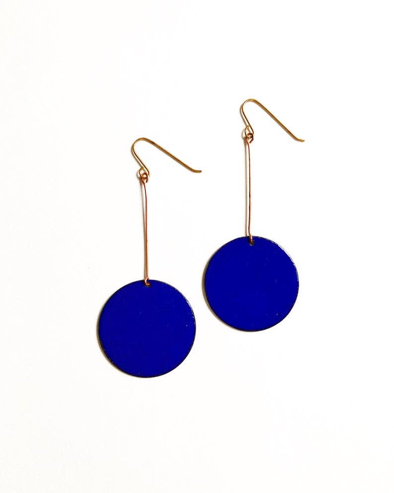Courtney Fischer Jewelry - Wholesale Dangle Earrings - Large Enamel Circle Earrings