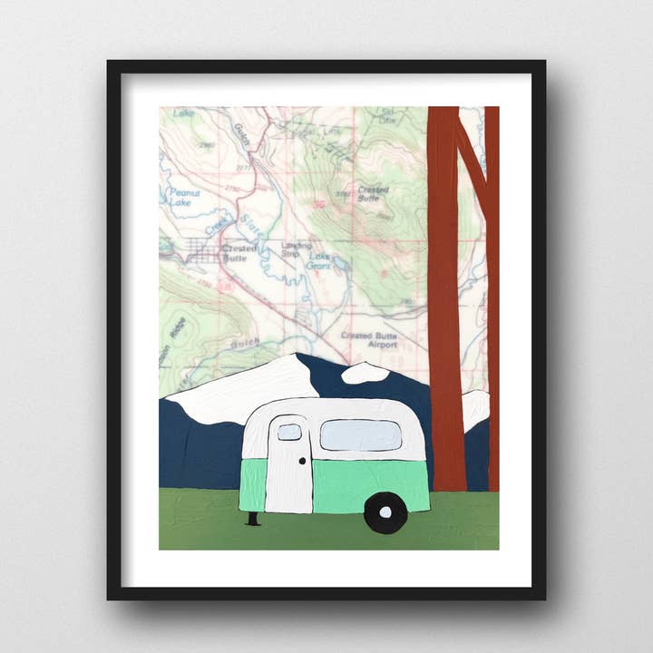 Crested Butte Camper Art Print for wholesale by Rachel Austin