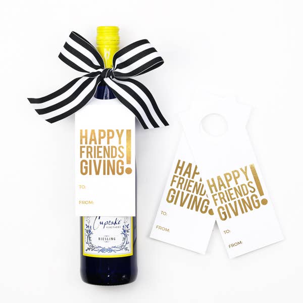 Friendsgiving Wine Tags - A Wine and Spirits Gift Kit for wholesale by When it Rains Paper Co.