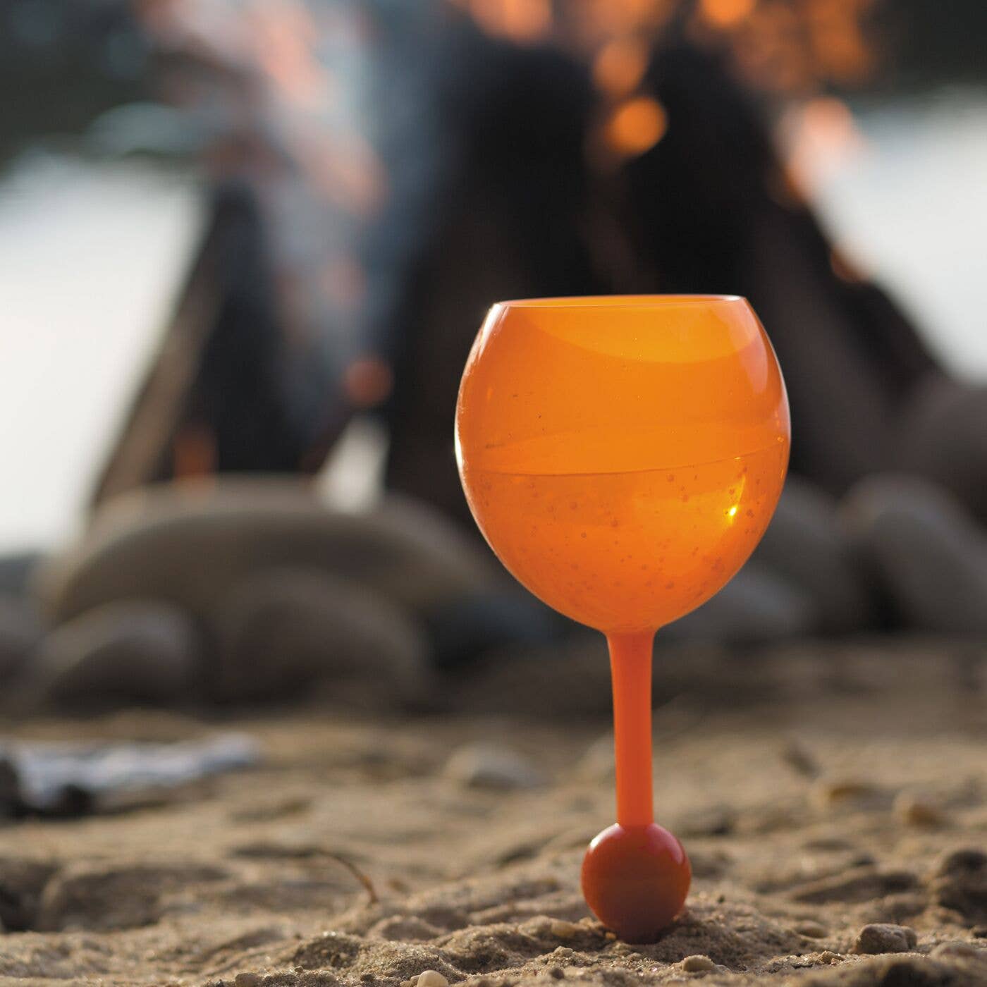 Beachware, LLC - Wholesale Wine Glass - Orange Sunrise Original Beach Glass2