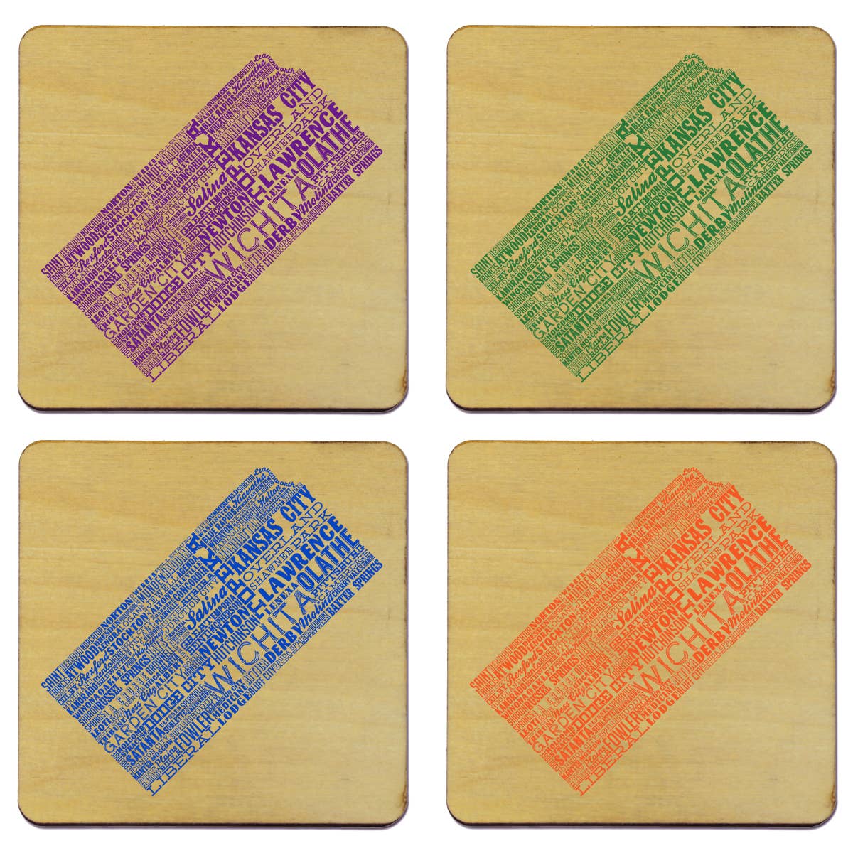 Torched Products - Wholesale Coasters - State Typography Coaster- Set of 417
