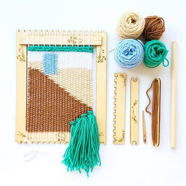 Mini Loom Kit for Weaving - Ethically Sourced Yarn, Craft Kits, Home Goods, Clothing & Accessories