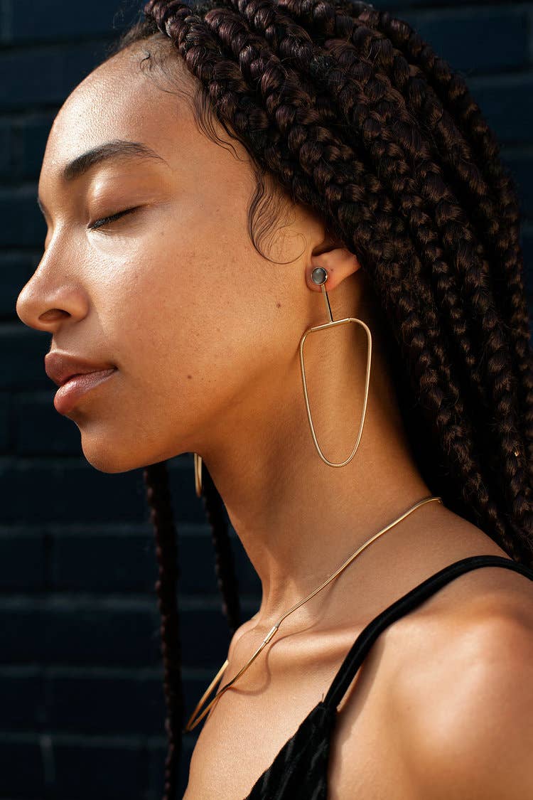 Lindsay Lewis – Brincos de argola por atacado – Brincos Arlo - Shell1