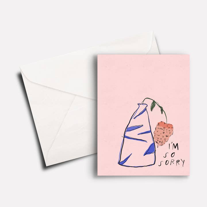 I'm So Sorry Protea Card for wholesale by peachbaby studio