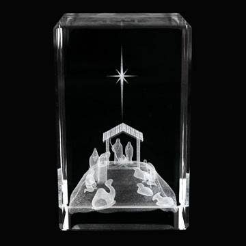 Lifebeats Gifts - Wholesale Outdoor/Lawn Light - Laser-Engraved Nativity Scene Crystal Cube Christmas Decor1