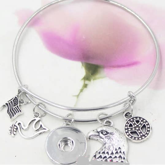 Bracelet - USA - Patriotic - Flag - Eagle - Fourth of July for wholesale by Say It in A Snap Jewelry