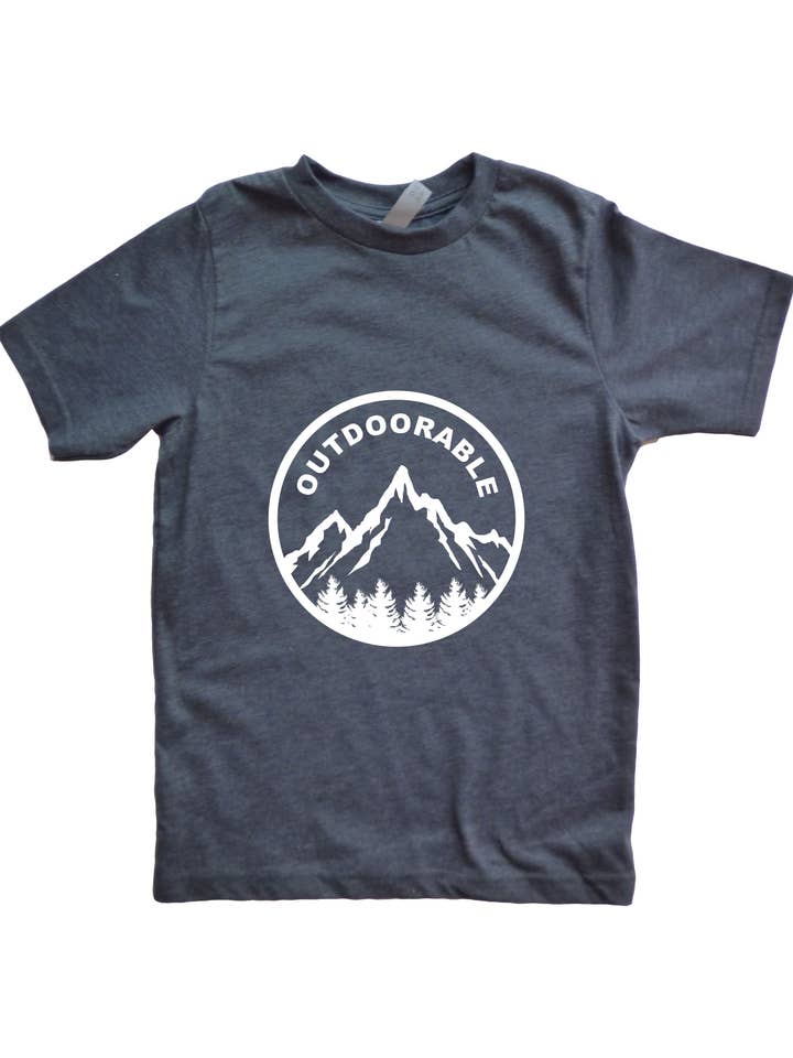 Camicia da bambino bianca con antracite per la vendita all'ingrosso da parte di Outdoorable Apparel