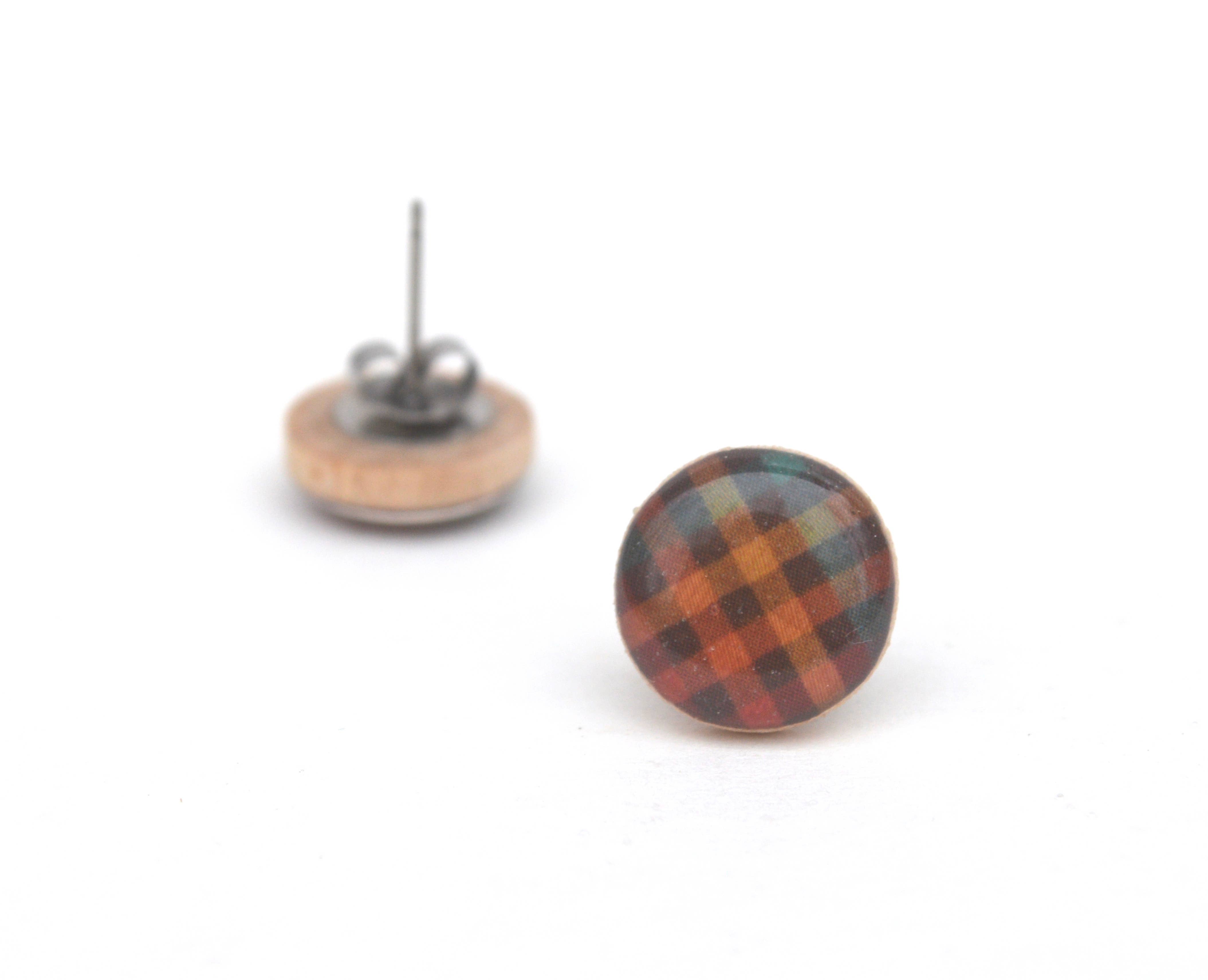 Starlight Woods - Vendita all'ingrosso Orecchini a bottone - Everyday - Orecchini a perno a forma di tartan2