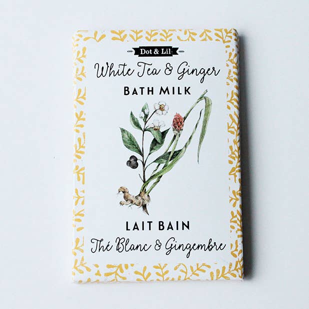 Thé Blanc & Gingembre Fleur de Bain Sachet de Lait pour la vente par Dot & Lil