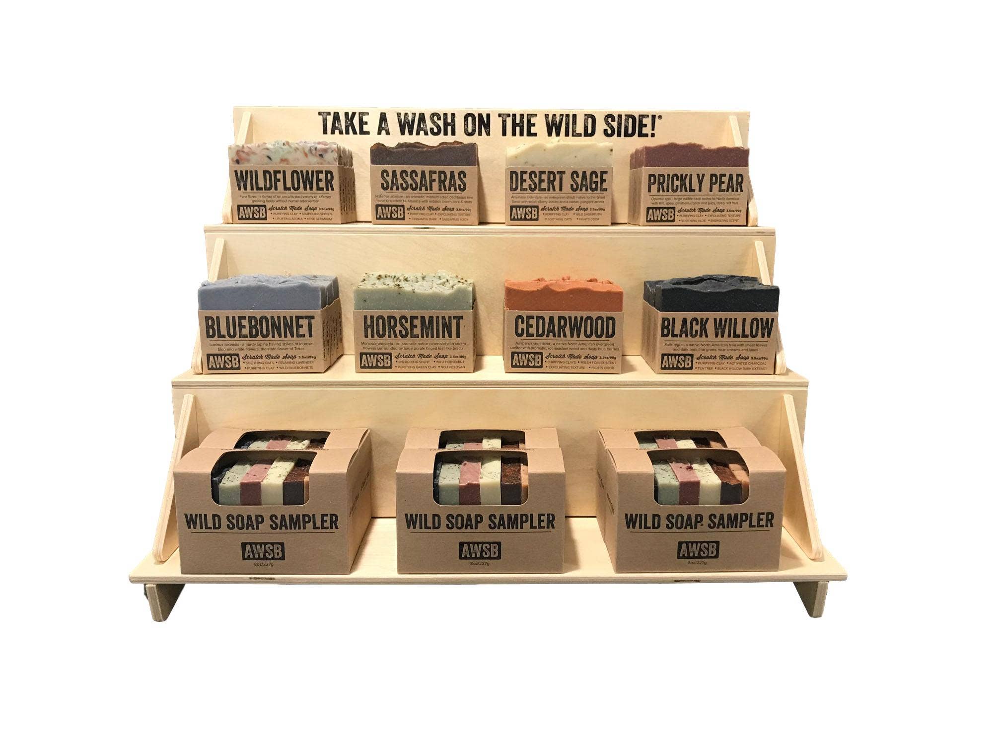 A Wild Soap Bar - Wholesale Retailer Display - Beauty & Wellness - Birch Counter Display1
