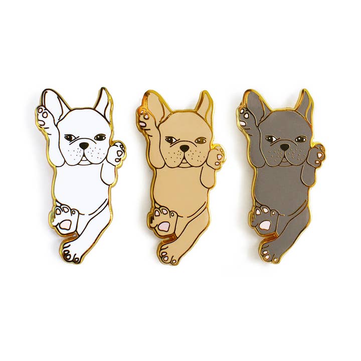 akrDesignStudio – wholesale Nål och knapp för kavajslag – Fransk Bulldog Söt Hund Lapel Pin - Blå