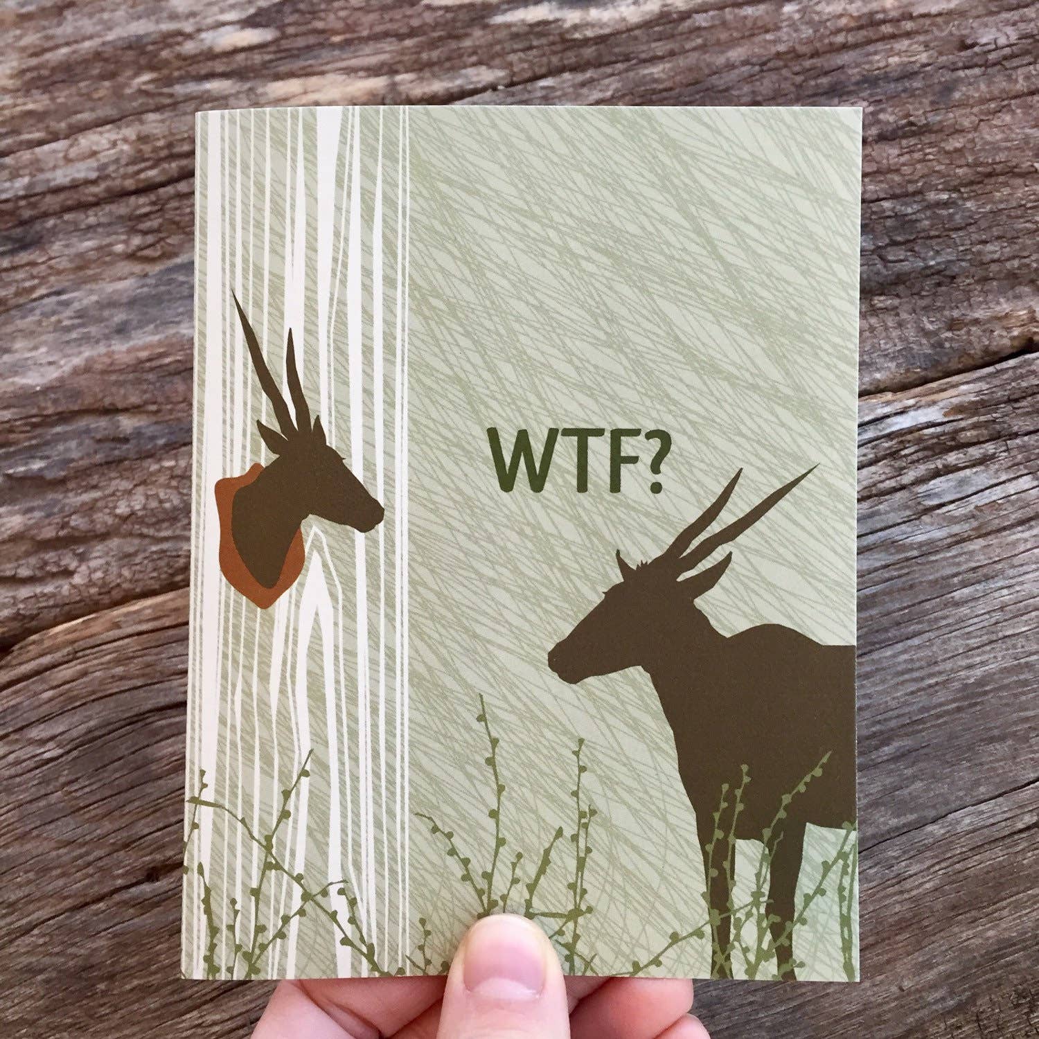 Modern Printed Matter - Wholesale Everyday Greeting Card - WTF Deer Trophy Card1