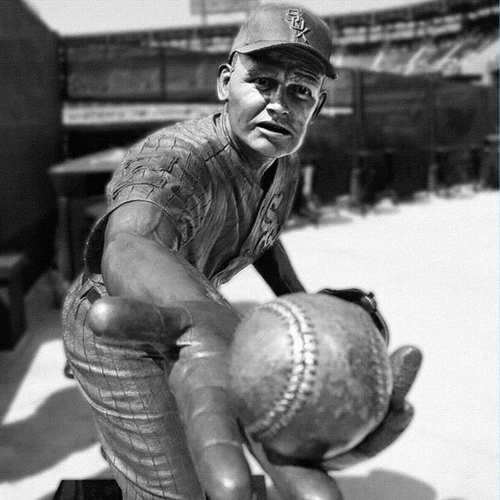 14 „x 14" Nellie Fox Hvid Sox Statue Lærred for engroshandel hos HolyCowCanvas