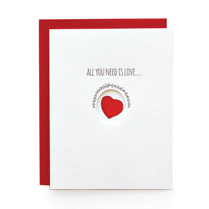 All you Nered is Love/Chocolate - Tarjeta de felicitación para venta al por mayor de Wild Ink Press