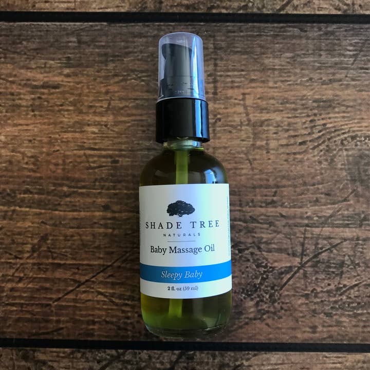 Sleepy Baby Massage Oil 2 fl. oz per la vendita all'ingrosso da parte di Shade Tree Naturals