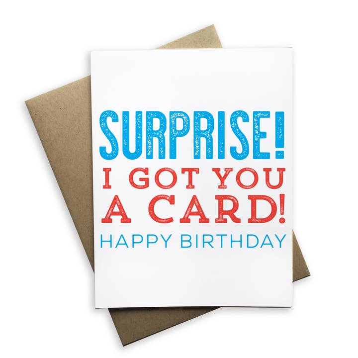 Tiramisu Paperie - Vente Cartes d'anniversaire - Surprise, je t'ai acheté une carte ! Carte de vœux de joyeux anniversaire