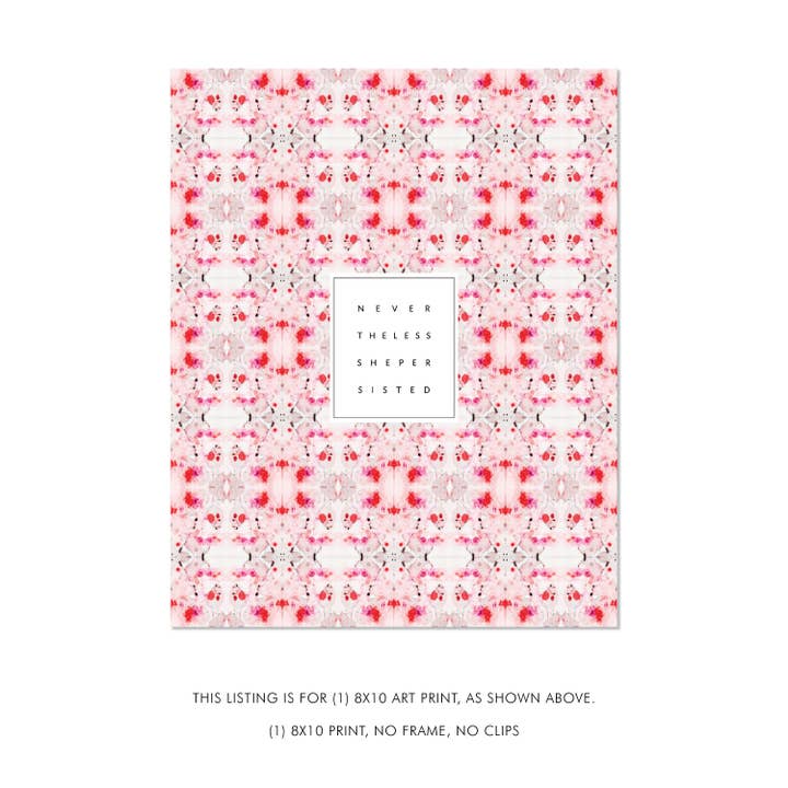 pixelimpress - Wholesale Art Print - Art Print Nevertheless She Persisted Coral Tiled Marble