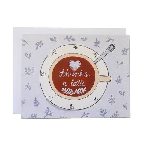 Thanks a Latte, Thank You Coffee Card Set (Box of 8) for wholesale by Forage Paper Co.