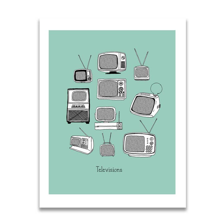 8,5-tums x 11-tums TV-apparater utskrift för wholesale av Jodi Lynn's Emporium of Doodles