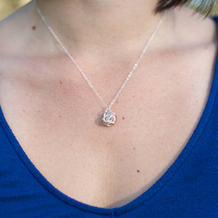 Tactile Melodies - Wholesale Pendant/Charm Necklace - Scribbles Small Pendant - Bright Silver wire wrap ball1