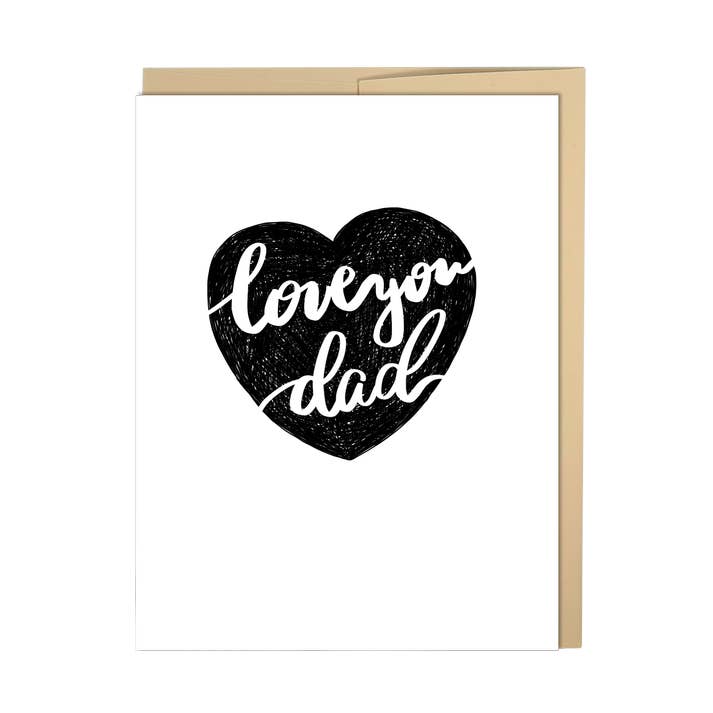 Love You Dad Heart Card for wholesale by New Moon Paper Goods