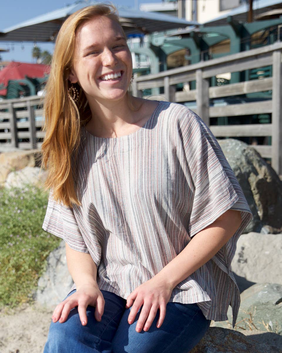 Zig Zag Asian Collection - Wholesale Blouse - Women's - Striped Box Top3