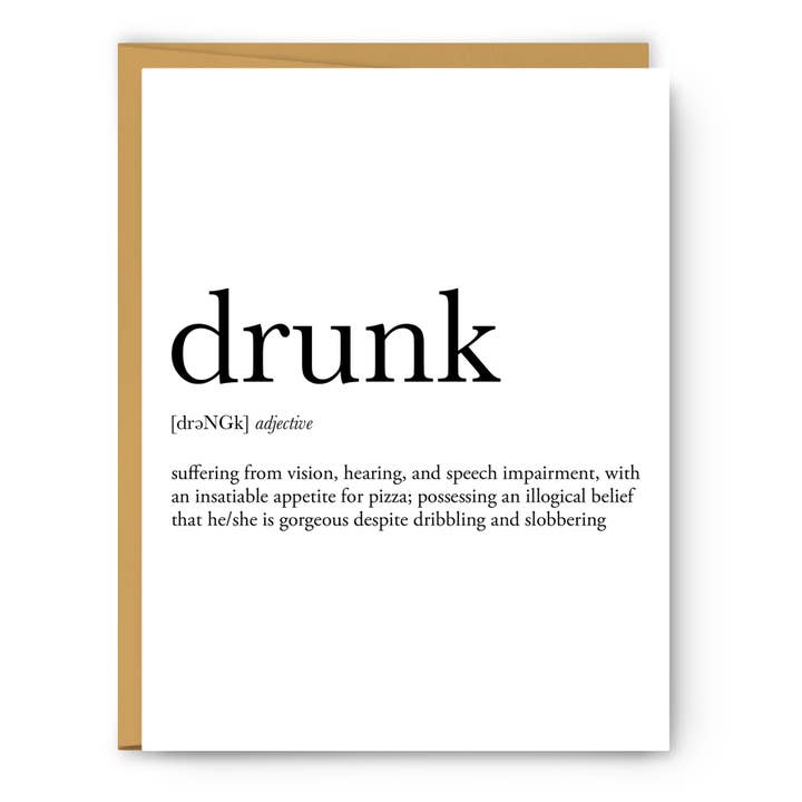 Drunk Definition - Everyday Card for wholesale by Footnotes