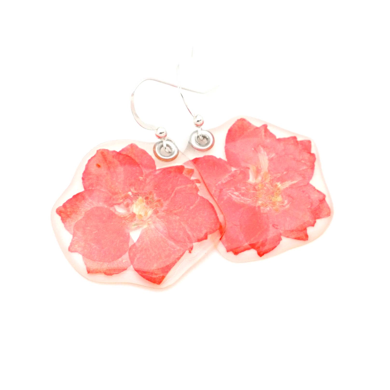 Petal Connection - Wholesale Dangle Earrings - 63205 Dark Pink Larkspur earrings2