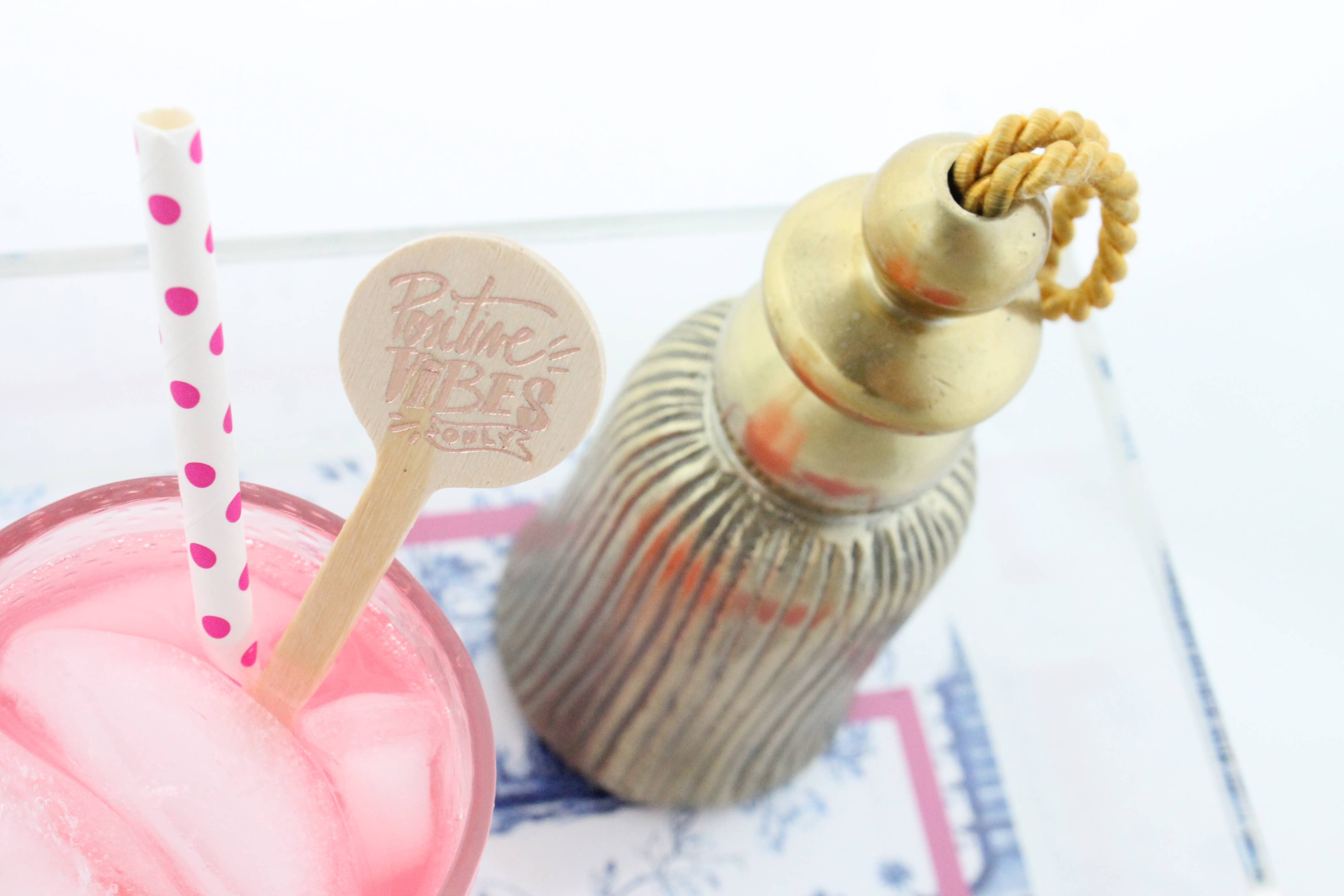 Tulle and Twig - Wholesale Drink Stirrer - Positive Vibes Only Wooden Drink Stirrers2