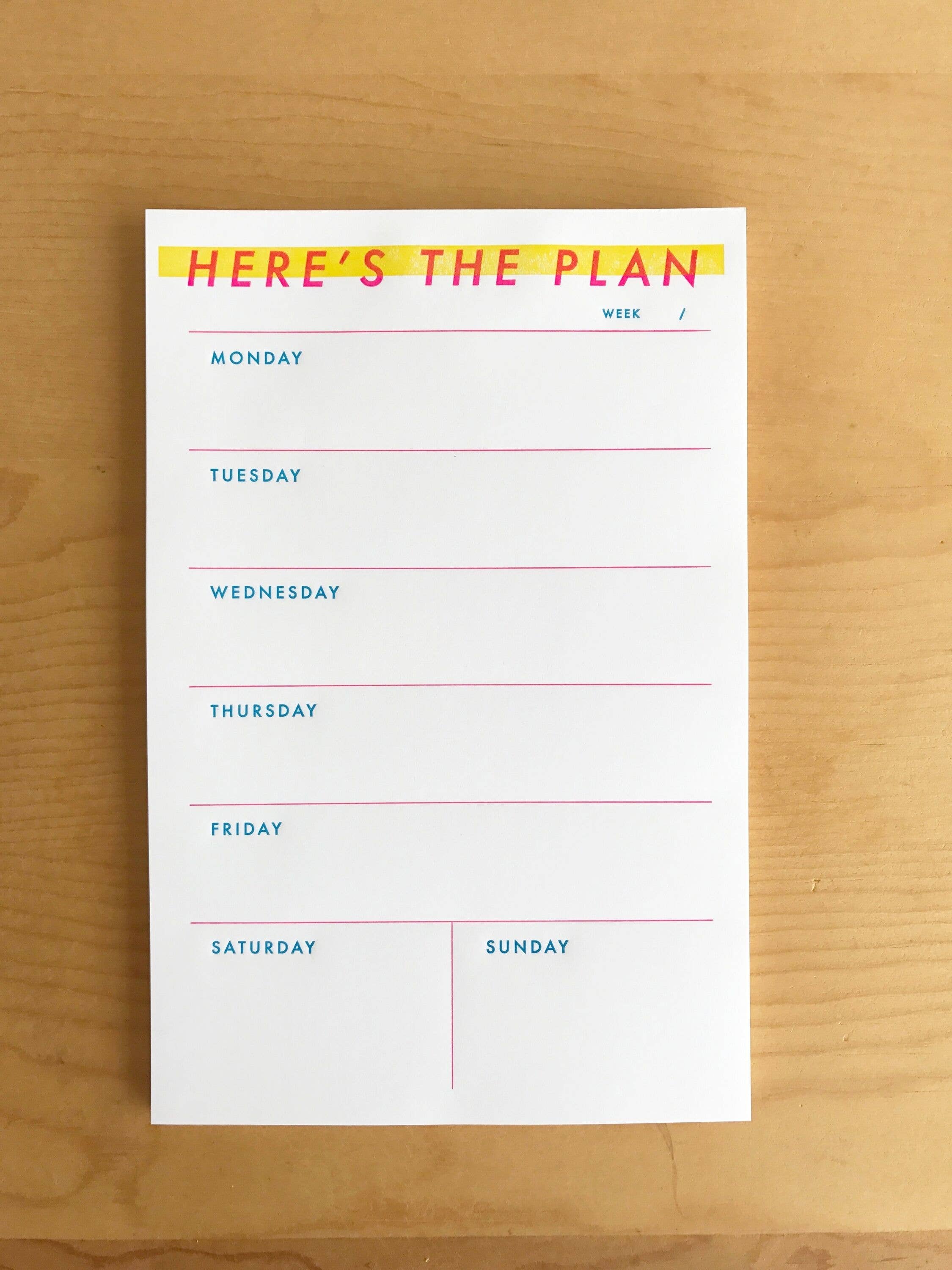 M.C. Pressure - Wholesale Notepad - Here is The Plan Weekly Notepad1