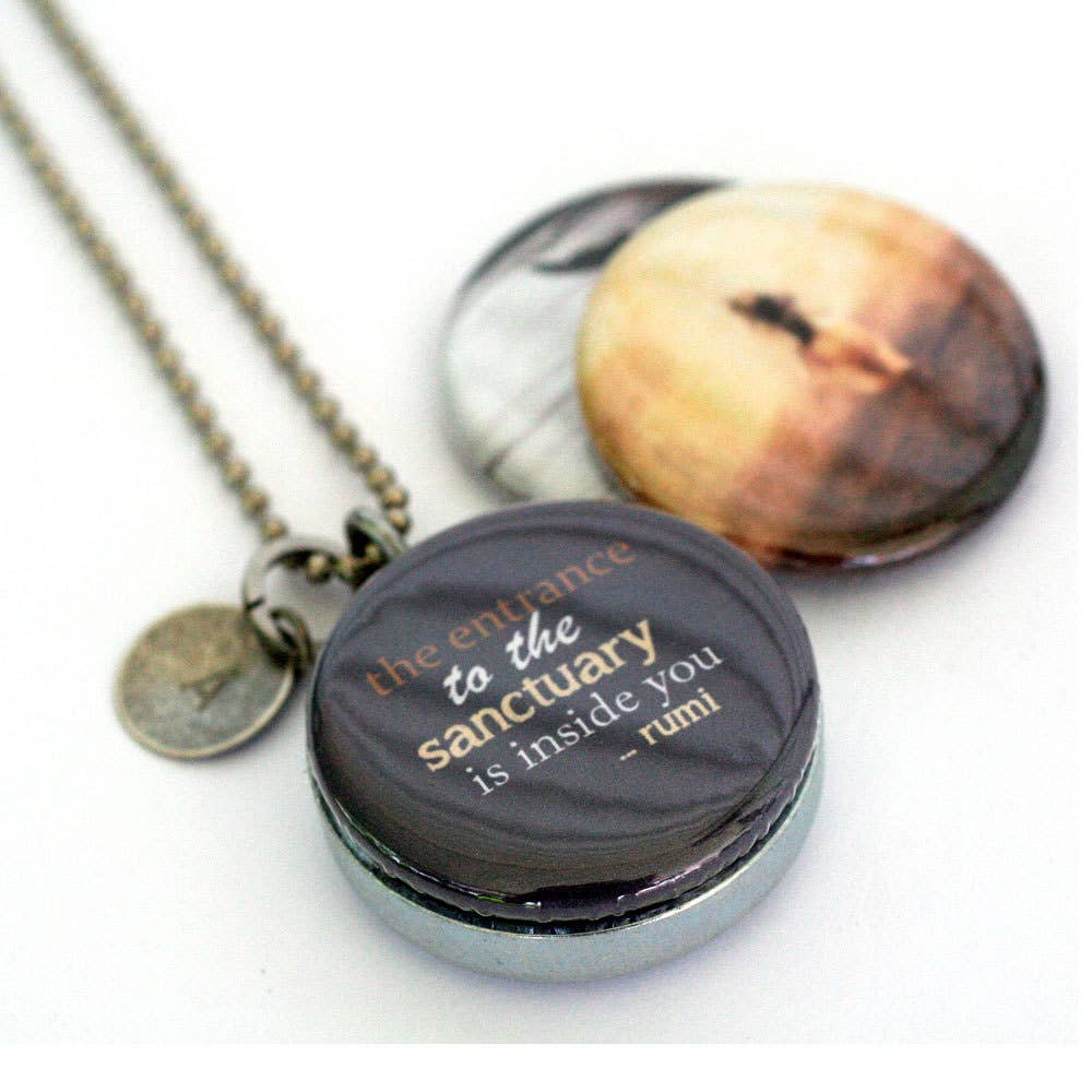 Polarity - Wholesale Locket Necklace - Sanctuary Rumi Quote Photography Locket Necklace4