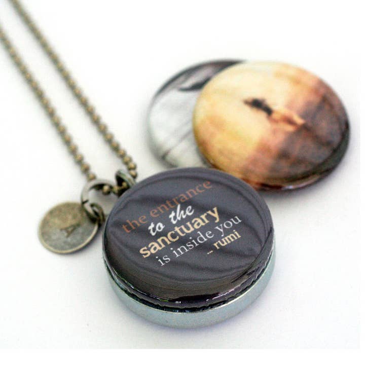 Polarity - Wholesale Locket Necklace - Sanctuary Rumi Quote Photography Locket Necklace4
