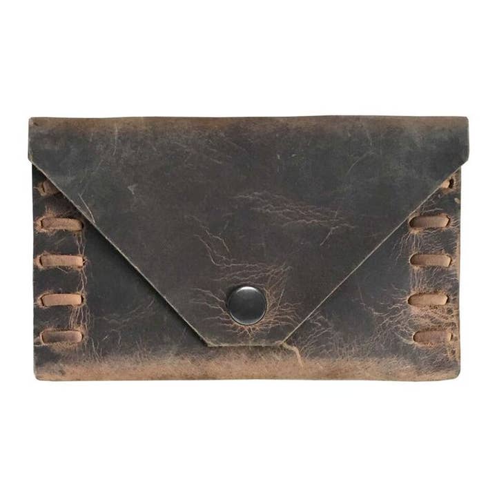 Russet Hand Laced Wallet for wholesale by SKG Leather