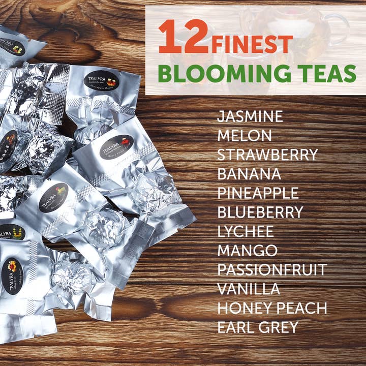 TEALYRA / LUXBE - Wholesale Loose tea - Flowering Blooming Tea Gift Box, 12 pcs Shapes & Flavors3