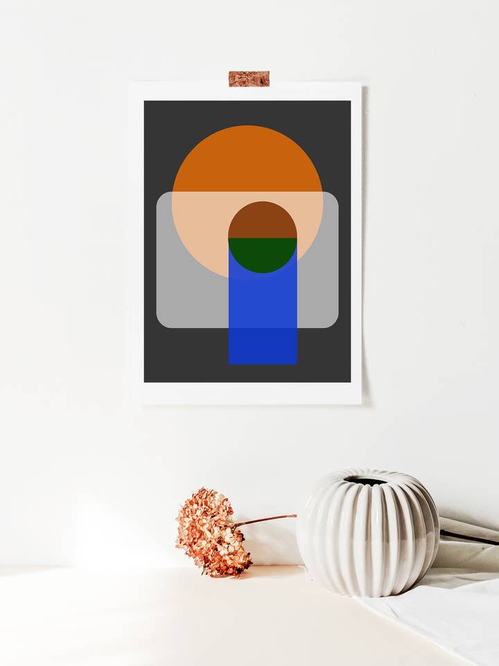 Ember Rotation : Impression murale géométrique pour la vente par B + R Studio