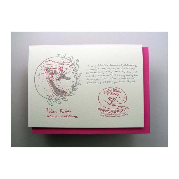 Wolf & Wren Press - Wholesale I'm Sorry Card - Polar Bear I'm Sorry