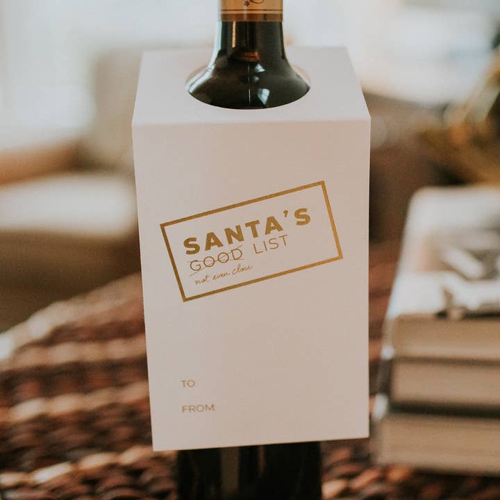 Etichette per bottiglie di vino - Babbo Natale per la vendita all'ingrosso da parte di Wrinkle & Crease Paper Products